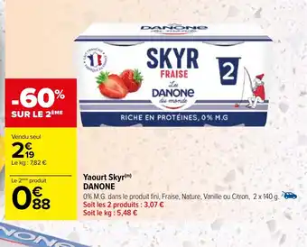 Carrefour Yaourt Skyr DANONE offre