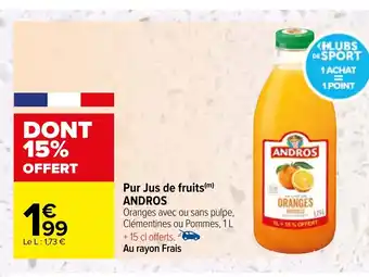 Carrefour Pur Jus de fruits ANDROS offre