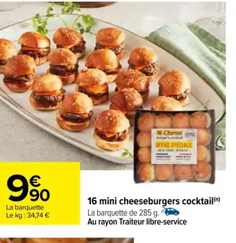 Carrefour 16 mini cheeseburgers cocktail offre