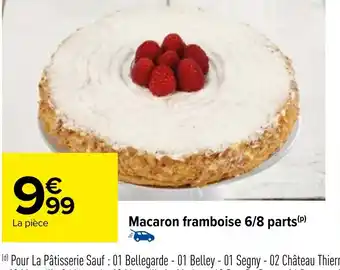 Macaron framboise 6/8 parts