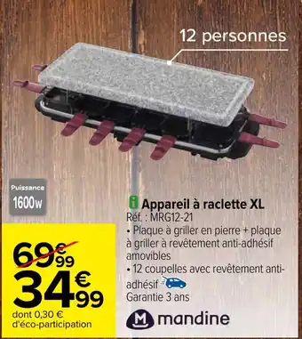 Carrefour Appareil à raclette XL offre