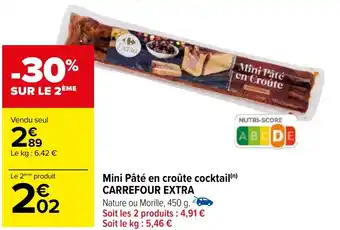 Carrefour Mini Pâté en croûte cocktail(n) CARREFOUR EXTRA offre
