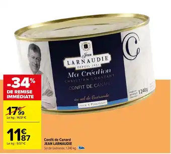 Carrefour Confit de Canard JEAN LARNAUDIE offre