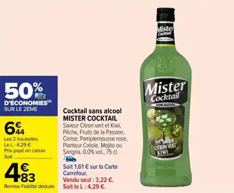 Carrefour Cocktail sans alcool MISTER COCKTAIL offre