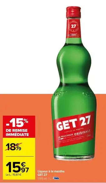 Carrefour Liqueur à la menthe GET 27 offre