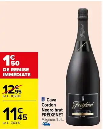 Carrefour Cava Cordon Negro brut FREIXENET offre