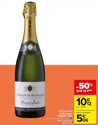 Carrefour A.O.P. Crémant de Bourgogne HONORE LOUIS offre