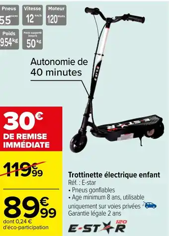 Carrefour Trottinette électrique enfant offre
