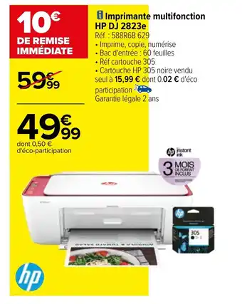 Carrefour Imprimante multifonction HP DJ 2823e offre