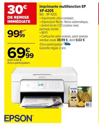Carrefour Imprimante multifonction EP XP-4205 offre