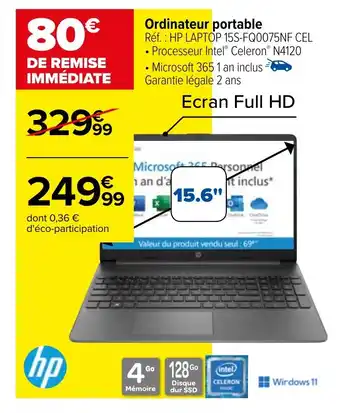 Carrefour Ordinateur portable offre