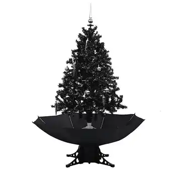 Bricomarché Vidaxl arbre de noël neigeux avec base de parapluie noir 140 cm pvc offre