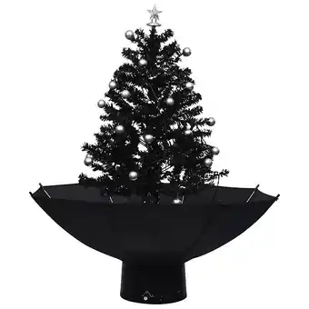 Bricomarché Vidaxl arbre de noël neigeux avec base de parapluie noir 75 cm pvc offre