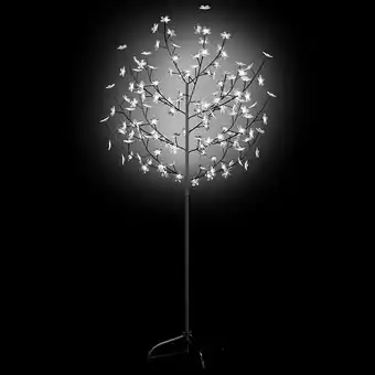 Bricorama Vidaxl sapin de noël 120 led blanc froid cerisier en fleurs 150 cm offre