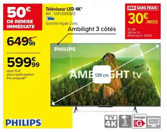 Carrefour Téléviseur LED 4K offre