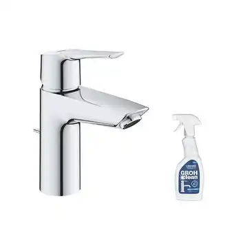 Bricorama Mitigeur lavabo grohe quickfix start 2021 avec tirette et vidage chromé taille s + nettoyant grohclean offre