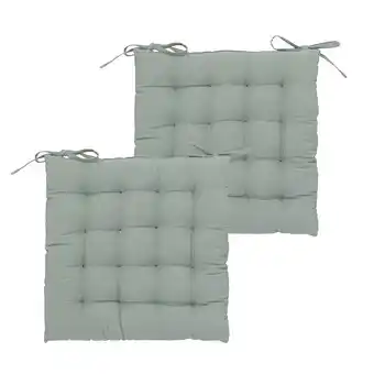 Bricorama Lot de 2 galettes de chaise en coton vert céladon 38 x 38 cm offre