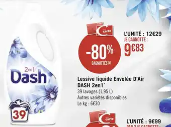 Casino Supermarchés Dash lessive liquide envolée d’air 2en1 offre
