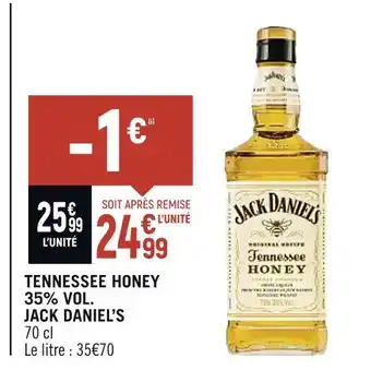 Spar Jack daniel’s tennessee honey 35% vol offre