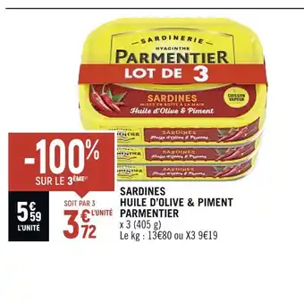 Petit Casino Parmentier sardines huile d’olive & piment offre