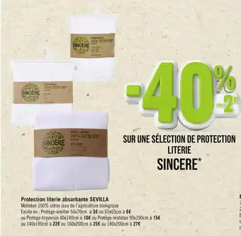Sincere protection literie absorbante sevilla