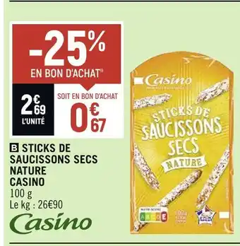 Spar Casino sticks de saucissons secs nature offre