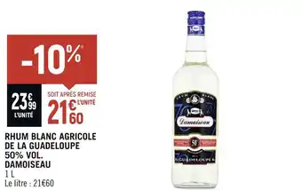 Petit Casino Damoiseau rhum blanc agricole de la guadeloupe 50% vol offre