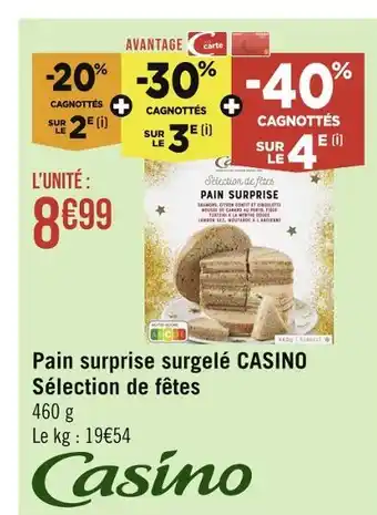 Casino pain surprise surgelé sélection de fêtes