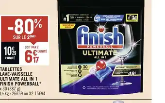 Spar Finish powerball tablettes lave-vaisselle ultimate all in 1 offre
