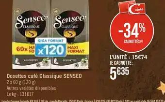 Casino Supermarchés Senseo dosettes café classique offre