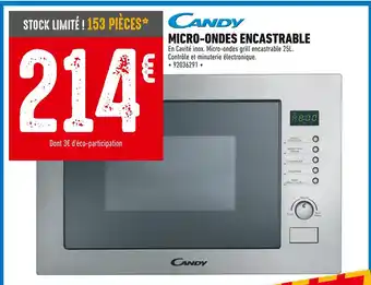 Candy micro-ondes encastrable