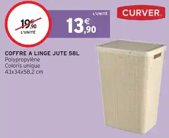Intermarché Curver coffre a linge jute 58l offre