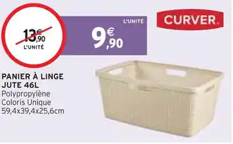 Intermarché Curver panier à linge jute 46l offre