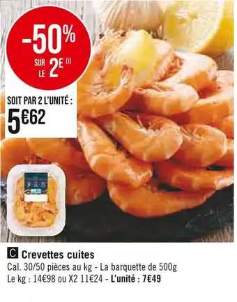 Casino Supermarchés Crevettes cuites offre