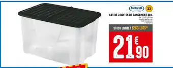Brico Cash Tontarelli lot de 3 boites de rangement 60 l offre