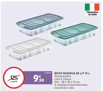 Intermarché Boite dessous de lit 31 l offre