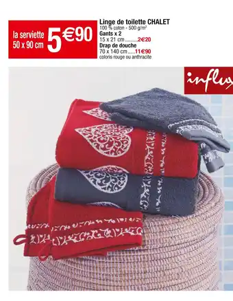 Cora x Carrefour Influx linge de toilette chalet offre