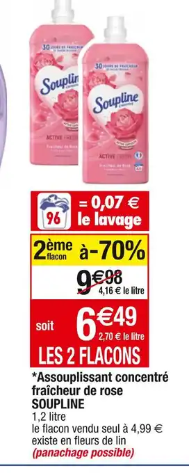 Cora x Carrefour Soupline *assouplissant concentré fraîcheur de rose offre