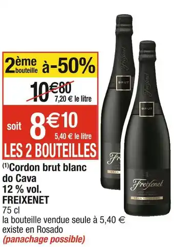 Cora x Carrefour Freixenet cordon brut blanc do cava 12 % vol offre