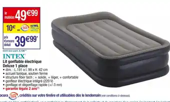 Cora x Carrefour Intex lit gonflable électrique deluxe 2 places offre