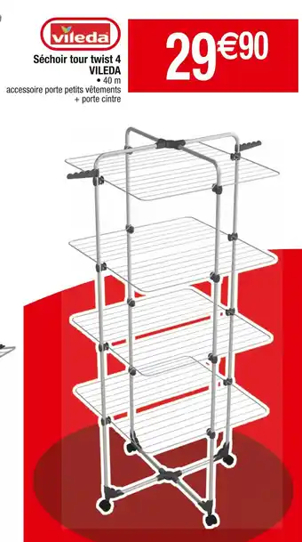 Cora x Carrefour Vileda séchoir tour twist 4 offre