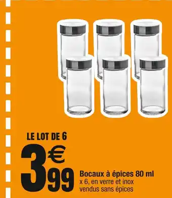 Cora x Carrefour Bocaux à épices 80 ml offre