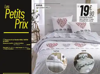 Cora x Carrefour Parure de lit en flanelle anna, tartan ou sapin offre