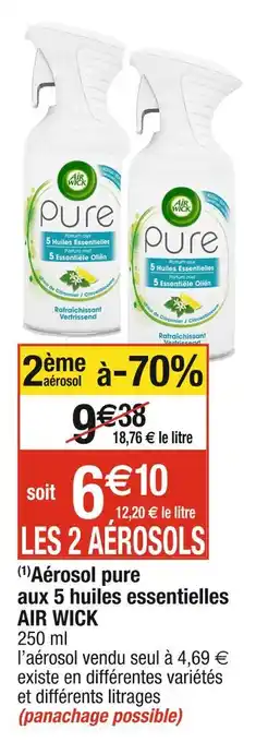 Cora x Carrefour Air wick (1)aérosol pure aux 5 huiles essentielles offre