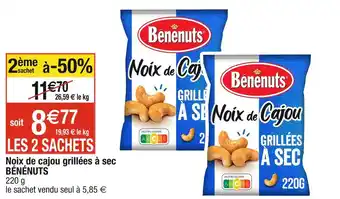 Cora x Carrefour Bénénuts noix de cajou grillées à sec offre