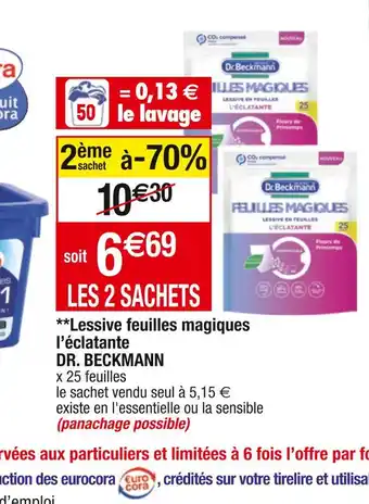 Cora x Carrefour Dr. beckmann **lessive feuilles magiques l’éclatante offre