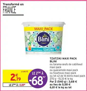 Intermarché Blini tzatziki maxi pack offre