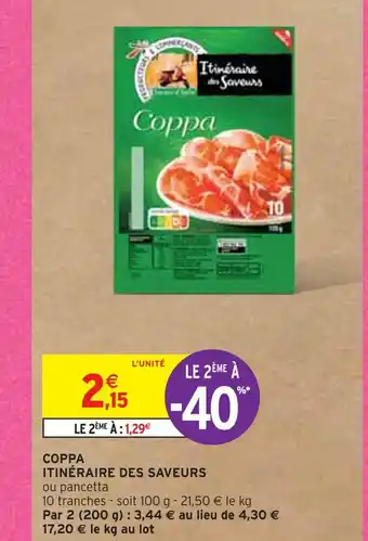 Intermarché Itinéraire des saveurs coppa offre