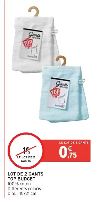 Intermarché Top budget lot de 2 gants offre