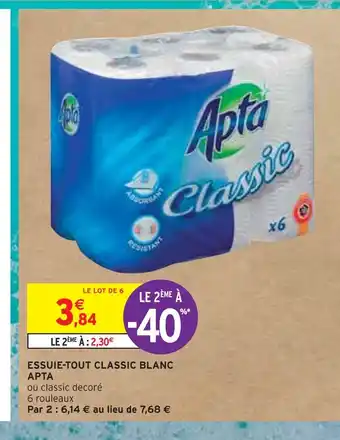 Intermarché Apta essuie-tout classic blanc offre